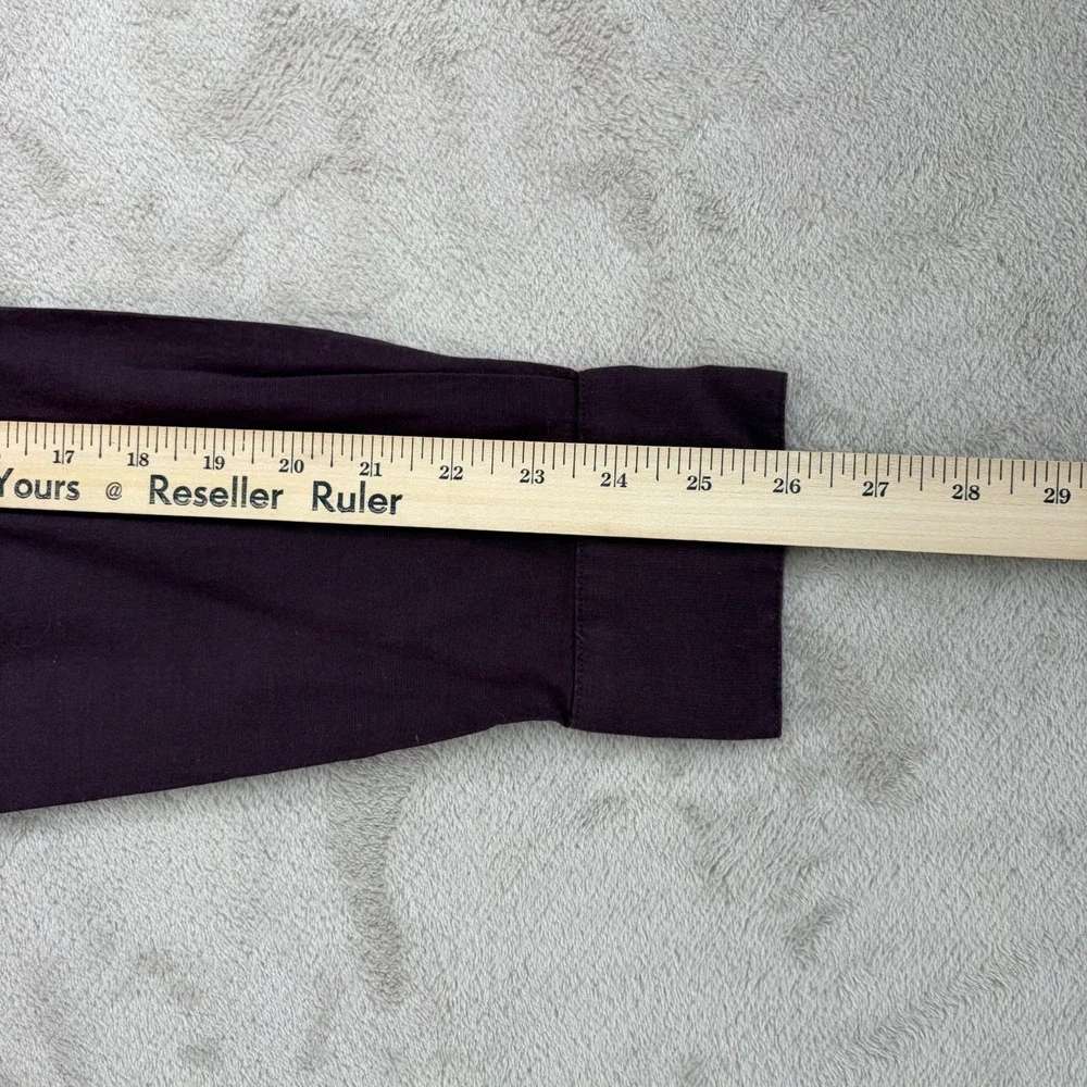John Varvatos USA Shirt in Plum Men Medium Thin Cotton Pearl Buttons Designer